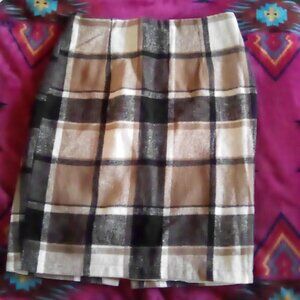 Brown Plaid Skirt